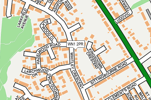 WN1 2PR map - OS OpenMap – Local (Ordnance Survey)