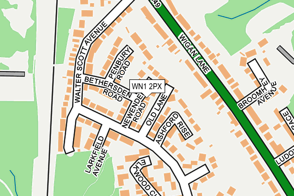 WN1 2PX map - OS OpenMap – Local (Ordnance Survey)