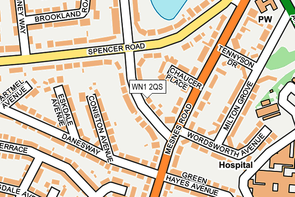 WN1 2QS map - OS OpenMap – Local (Ordnance Survey)