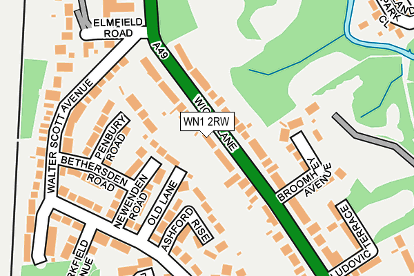 WN1 2RW map - OS OpenMap – Local (Ordnance Survey)
