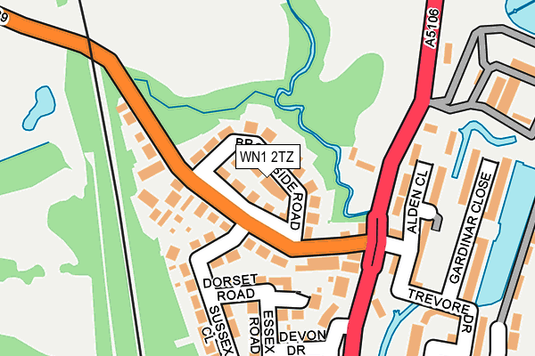 WN1 2TZ map - OS OpenMap – Local (Ordnance Survey)