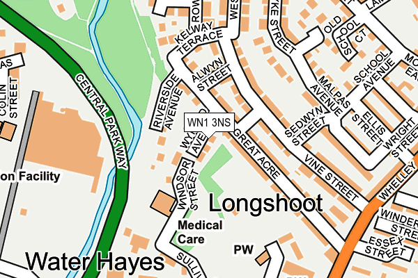 WN1 3NS map - OS OpenMap – Local (Ordnance Survey)