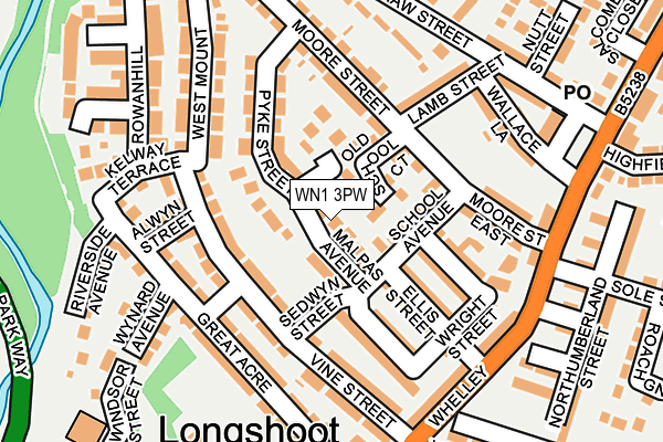 WN1 3PW map - OS OpenMap – Local (Ordnance Survey)
