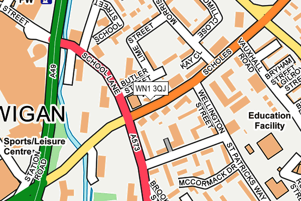 WN1 3QJ map - OS OpenMap – Local (Ordnance Survey)