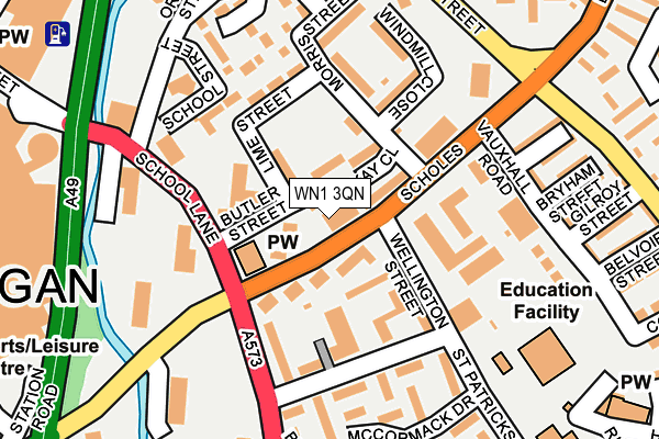 WN1 3QN map - OS OpenMap – Local (Ordnance Survey)