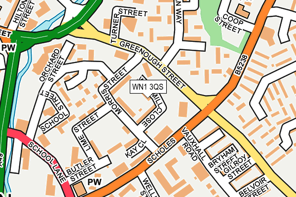 WN1 3QS map - OS OpenMap – Local (Ordnance Survey)