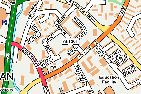 WN1 3QT map - OS OpenMap – Local (Ordnance Survey)