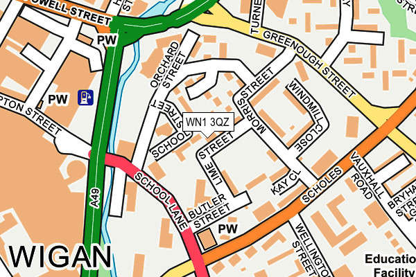 WN1 3QZ map - OS OpenMap – Local (Ordnance Survey)