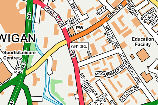 WN1 3RU map - OS OpenMap – Local (Ordnance Survey)