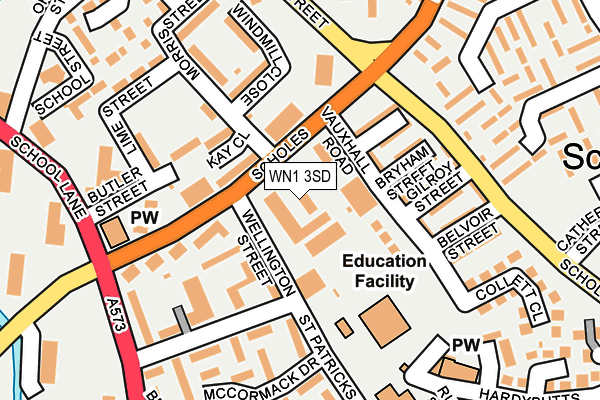 WN1 3SD map - OS OpenMap – Local (Ordnance Survey)