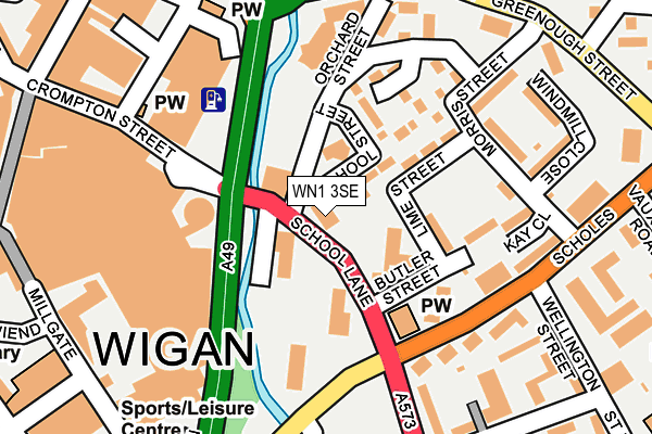 WN1 3SE map - OS OpenMap – Local (Ordnance Survey)