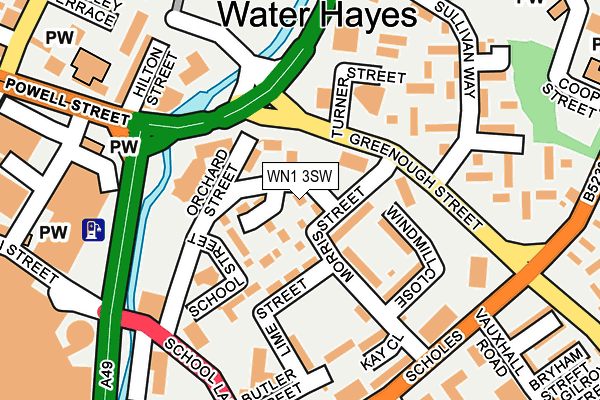 WN1 3SW map - OS OpenMap – Local (Ordnance Survey)