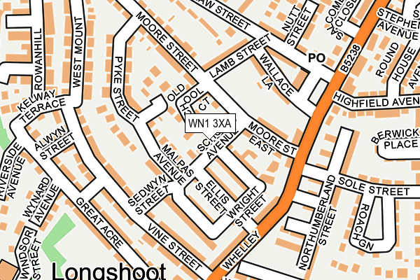 WN1 3XA map - OS OpenMap – Local (Ordnance Survey)