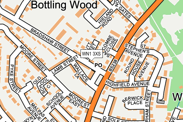 WN1 3XS map - OS OpenMap – Local (Ordnance Survey)