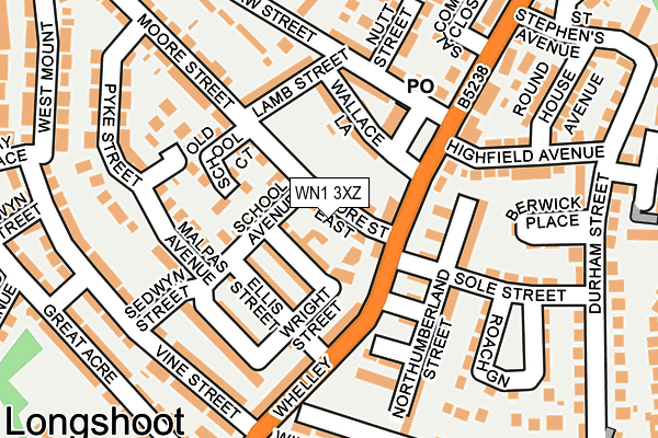 WN1 3XZ map - OS OpenMap – Local (Ordnance Survey)