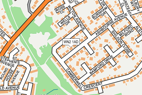 WN2 1AD map - OS OpenMap – Local (Ordnance Survey)
