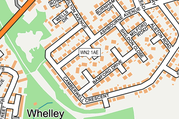 WN2 1AE map - OS OpenMap – Local (Ordnance Survey)