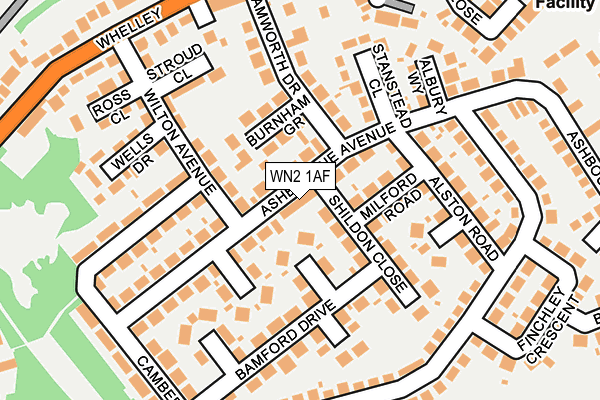 WN2 1AF map - OS OpenMap – Local (Ordnance Survey)