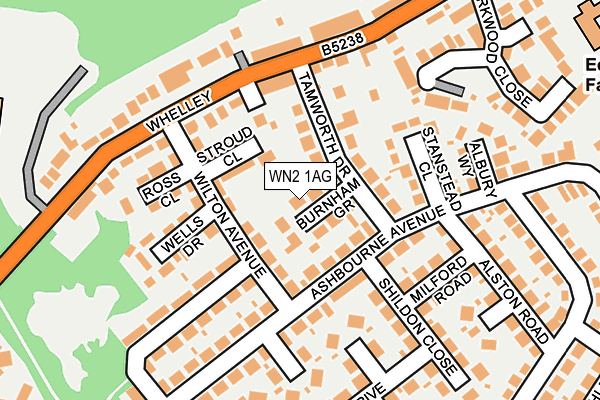 WN2 1AG map - OS OpenMap – Local (Ordnance Survey)