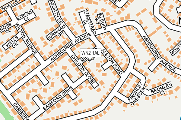 WN2 1AL map - OS OpenMap – Local (Ordnance Survey)