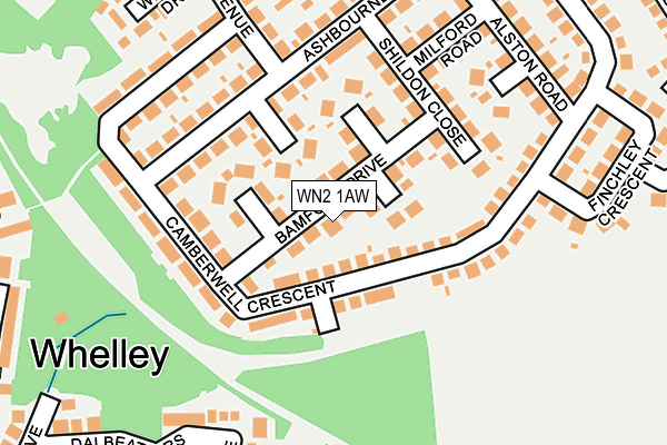 WN2 1AW map - OS OpenMap – Local (Ordnance Survey)