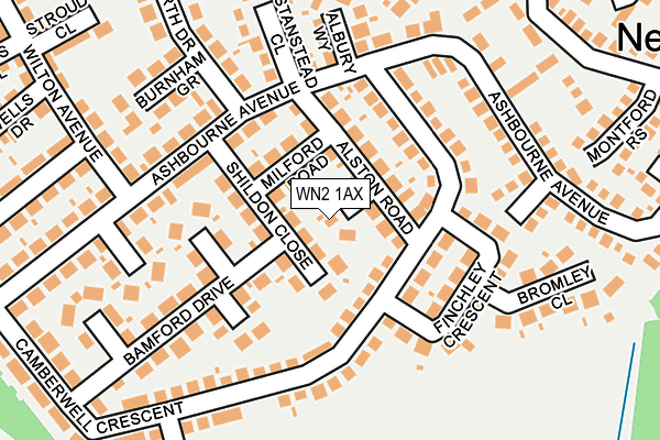 WN2 1AX map - OS OpenMap – Local (Ordnance Survey)