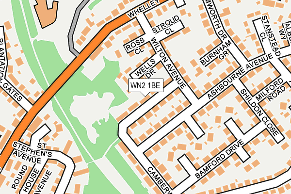 WN2 1BE map - OS OpenMap – Local (Ordnance Survey)