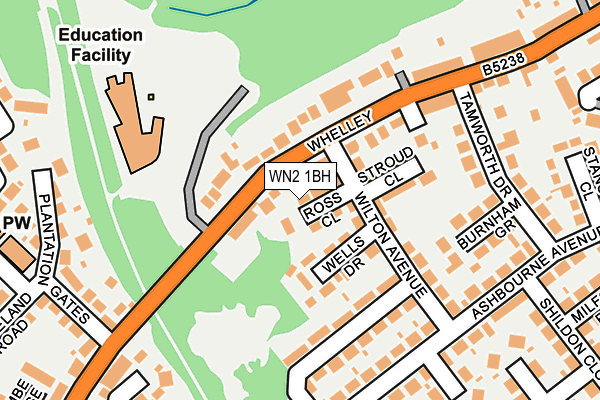 WN2 1BH map - OS OpenMap – Local (Ordnance Survey)