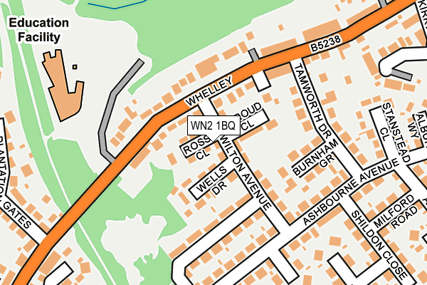 WN2 1BQ map - OS OpenMap – Local (Ordnance Survey)