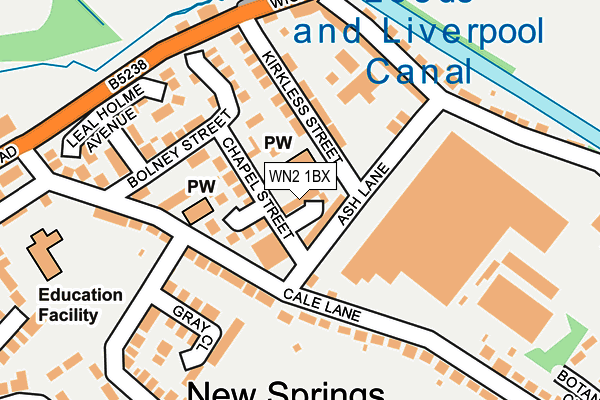 WN2 1BX map - OS OpenMap – Local (Ordnance Survey)