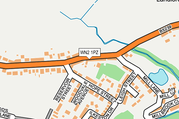 WN2 1PZ map - OS OpenMap – Local (Ordnance Survey)