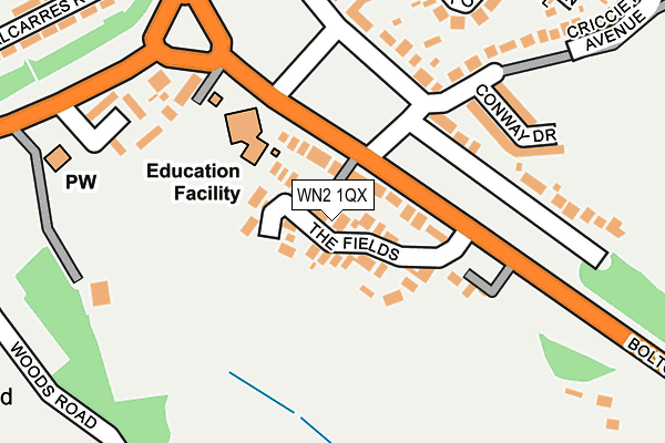 WN2 1QX map - OS OpenMap – Local (Ordnance Survey)