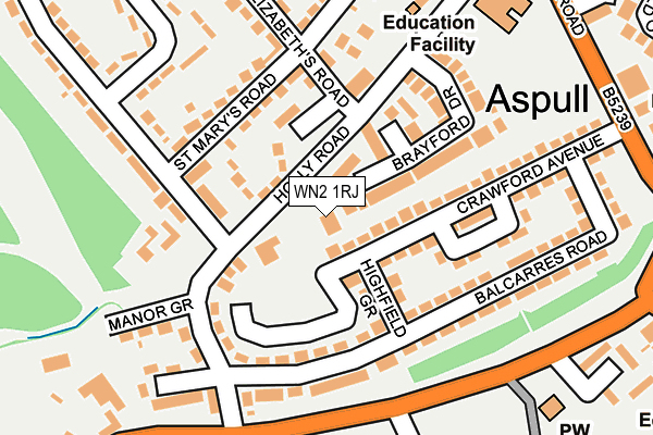 WN2 1RJ map - OS OpenMap – Local (Ordnance Survey)