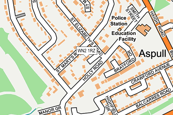 WN2 1RZ map - OS OpenMap – Local (Ordnance Survey)