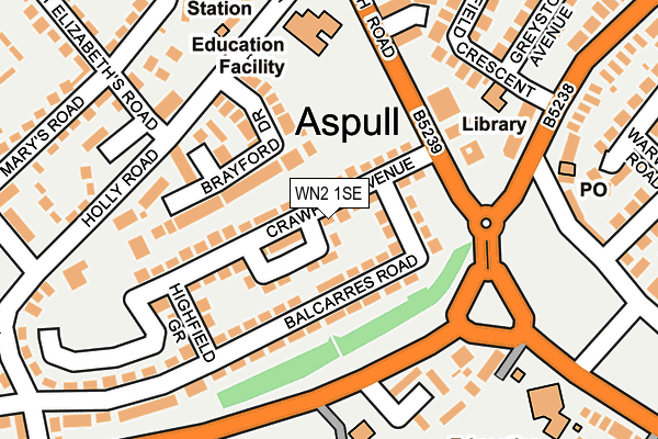 WN2 1SE map - OS OpenMap – Local (Ordnance Survey)