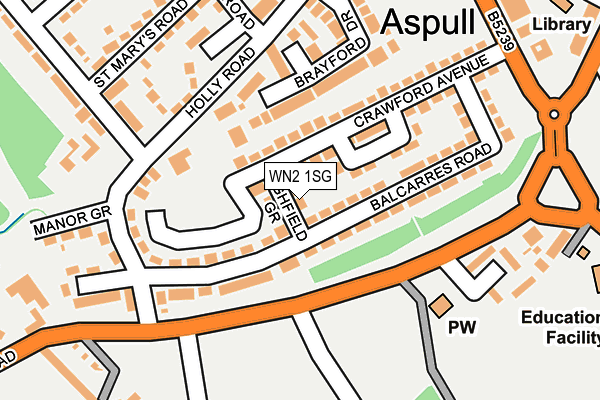 WN2 1SG map - OS OpenMap – Local (Ordnance Survey)