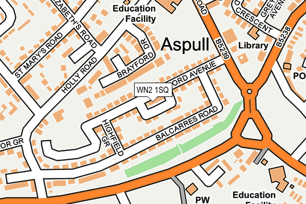 WN2 1SQ map - OS OpenMap – Local (Ordnance Survey)