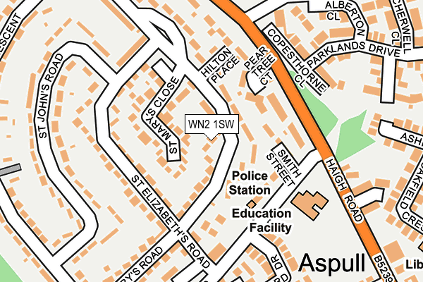 WN2 1SW map - OS OpenMap – Local (Ordnance Survey)