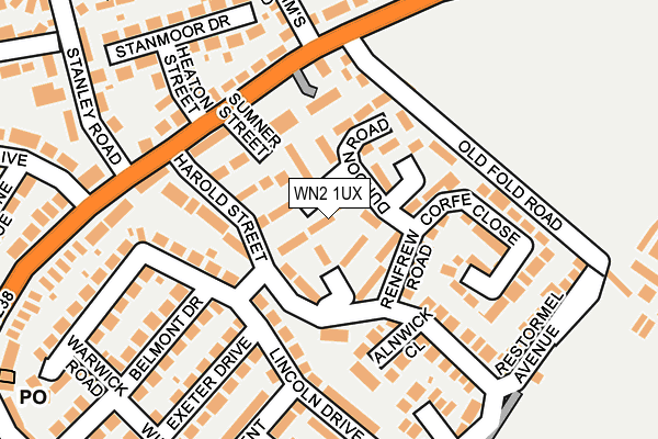 WN2 1UX map - OS OpenMap – Local (Ordnance Survey)