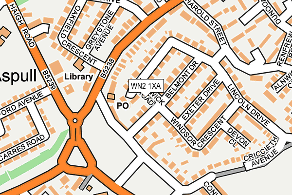 WN2 1XA map - OS OpenMap – Local (Ordnance Survey)