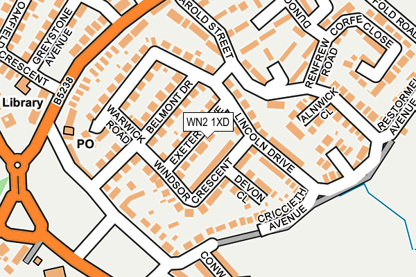 WN2 1XD map - OS OpenMap – Local (Ordnance Survey)
