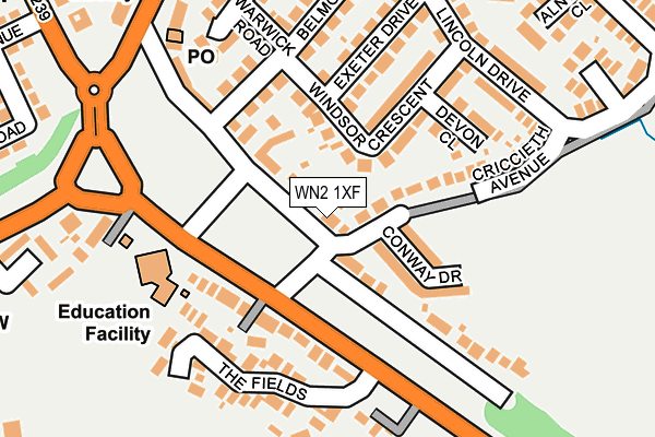 WN2 1XF map - OS OpenMap – Local (Ordnance Survey)