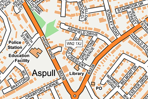 WN2 1XJ map - OS OpenMap – Local (Ordnance Survey)