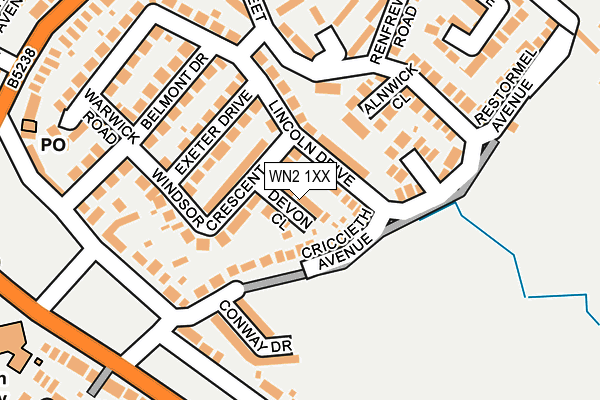 WN2 1XX map - OS OpenMap – Local (Ordnance Survey)
