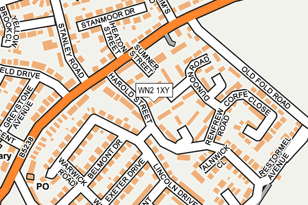 WN2 1XY map - OS OpenMap – Local (Ordnance Survey)