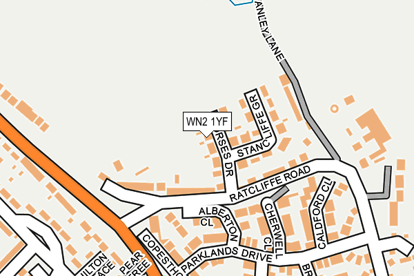 WN2 1YF map - OS OpenMap – Local (Ordnance Survey)