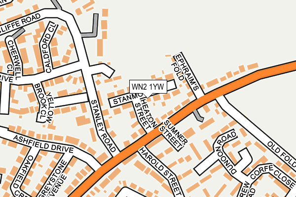 WN2 1YW map - OS OpenMap – Local (Ordnance Survey)