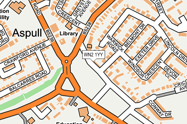 WN2 1YY map - OS OpenMap – Local (Ordnance Survey)