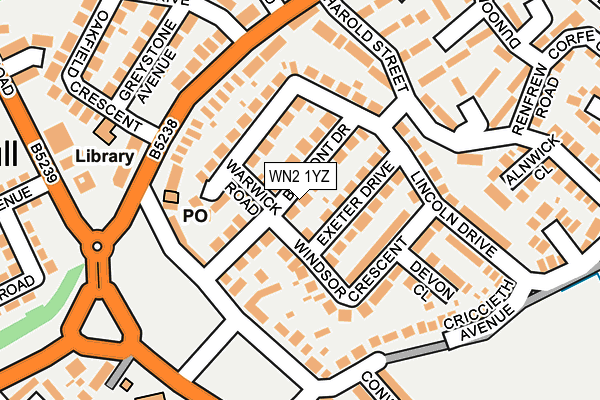 WN2 1YZ map - OS OpenMap – Local (Ordnance Survey)