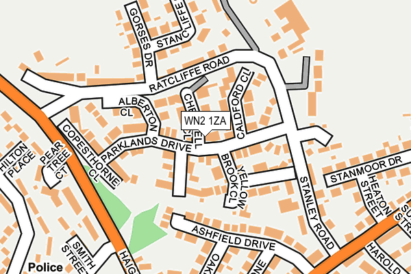 WN2 1ZA map - OS OpenMap – Local (Ordnance Survey)